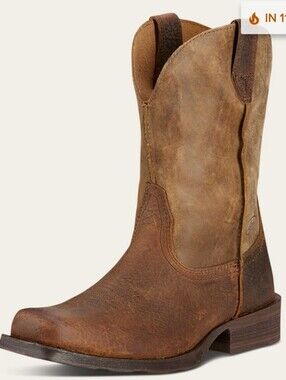 Ariat Men's Rambler Western Boots in Distressed Earth/Brown Bomber, Sz 10.5 D